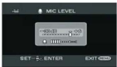 MIC LEVEL -60-12 +0 - - - SET←Enter EXIT (OK)