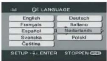 LANGUAGE English Deutsch Français Italiano Español Nederlands Svenska Polski Čestina SETUP → ENTER STOPPEN END