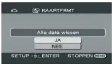 KAARTFRMT Alle data wissen JA NEE SETUP ENTER STOPPEN