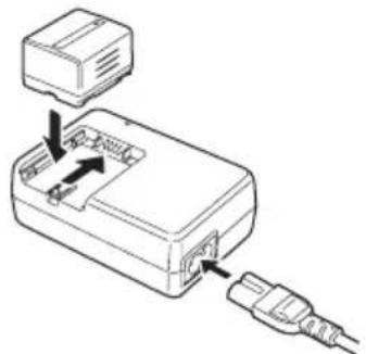 PANASONIC NVGS500B - Mettez la batterie dans son logement en alignant les repères, puis branchez-la solidement. - 1