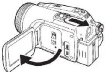 PANASONIC NVGS500B - Ouvrez l'écran à cristaux liquides ou étendez le viseur pour l'utiliser. (13-) - 1