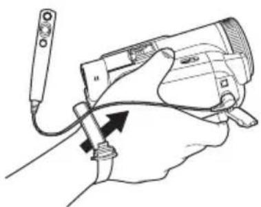PANASONIC NVGS500B - Steek uw hand door de lus van de riem. - 1