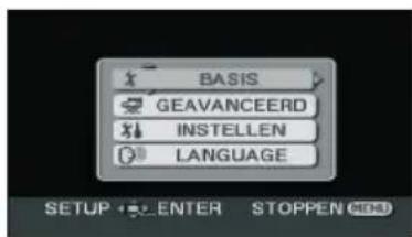 BASIS GEAVANCEERD INSTELLEN LANGUAGE SETUP ENTER STOPPEN HEMI