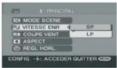 PRINCIPAL 50 MODE SCENE VITESSE ENR SP COUPE VENT LP ASPECT REGL HORL. CONFIG. ACCEDER QUTTER
