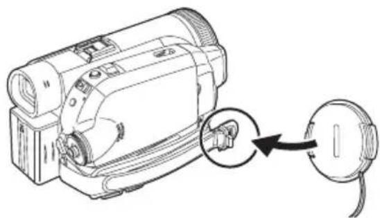 PANASONIC NVGS500B - Installation du capuchon d'objectif - 3