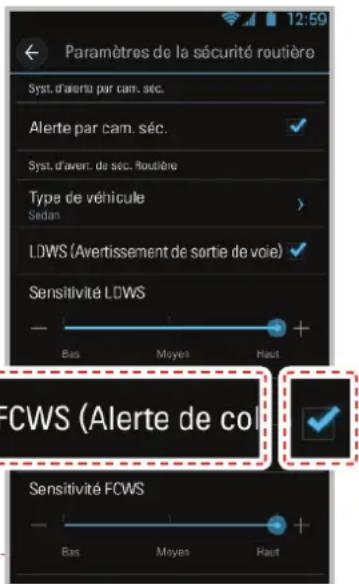 Thinkware Dashcam F750 - Paramètres du FCWS - 3