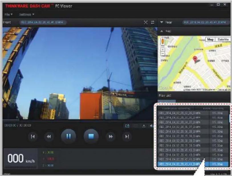 Thinkware Dashcam F750 - 4-1-5. Voir liste de lecture - 1