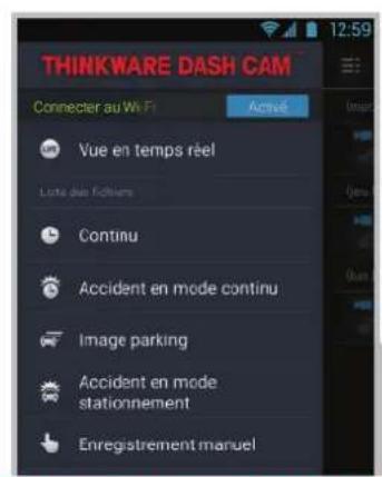 Thinkware Dashcam F750 - Menu de la liste d'enregistrement - 9