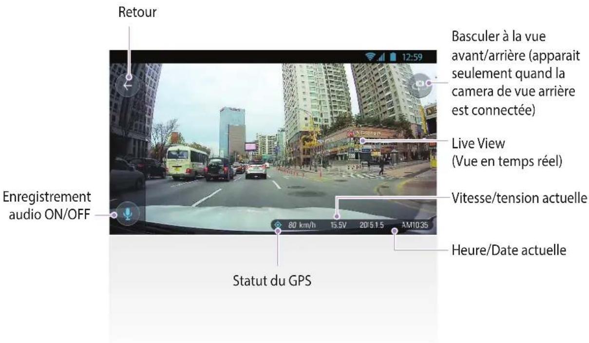 Thinkware Dashcam F750 - 3-1-2. Menu principal de l'application mobile Visionneuse ThinkwareDash Cam - 2