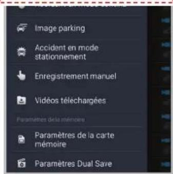 Thinkware Dashcam F750 - Menu de la liste d'enregistrement - 4