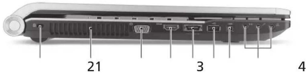 ACER Aspire 8943G - Vasen näkymä - 1