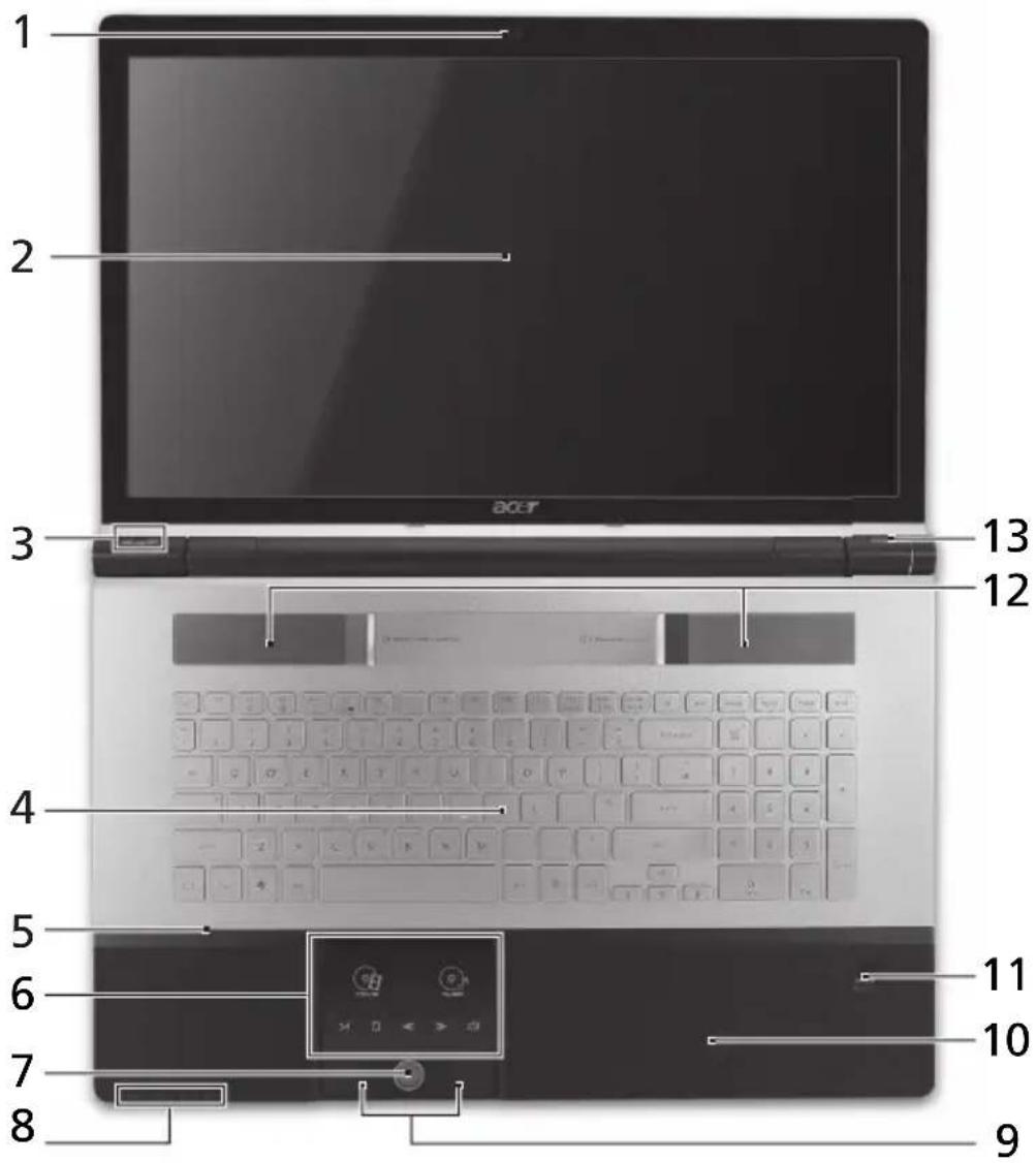 ACER Aspire 8943G - Pandangan atas - 1