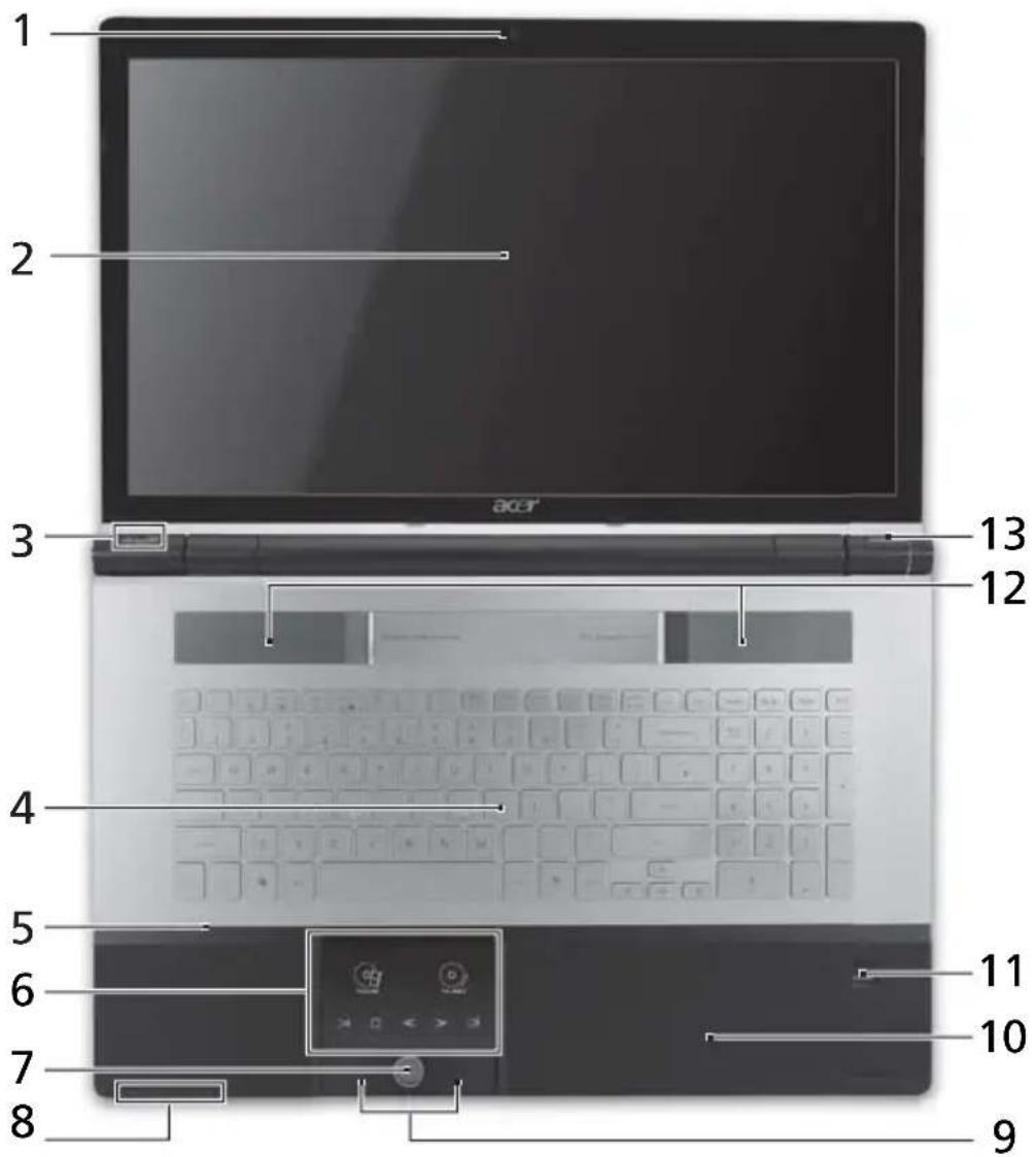 ACER Aspire 8943G - Top view - 1