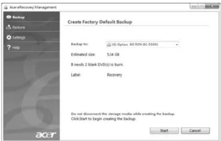 ACER Aspire 5951G - Crear una copia de seguridad de recuperación (Unidad flash USB) - 4