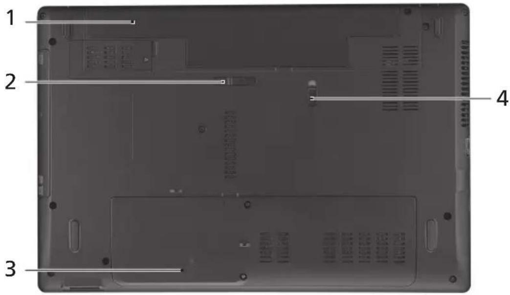 ACER Aspire 1810T - Alt görünüm - 1