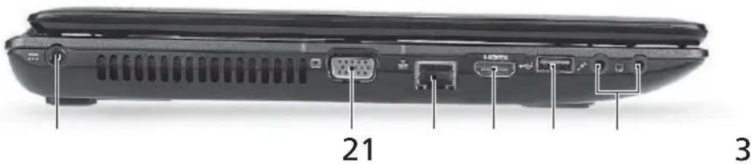 ACER Aspire 1810T - Vasen nakymä - 1