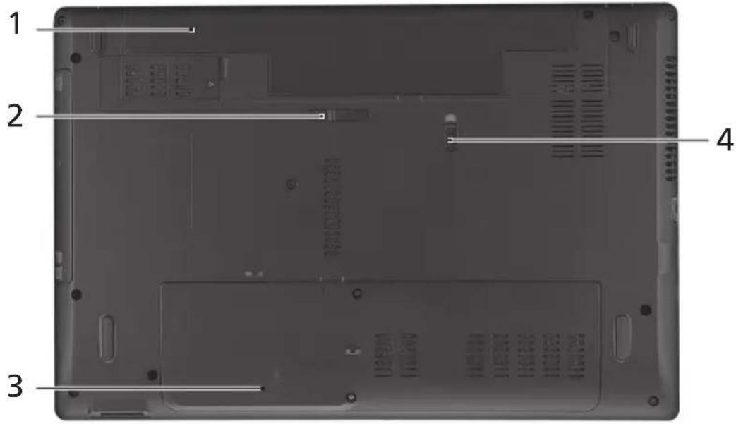 ACER Aspire 1810T - Pohjanakymä - 1