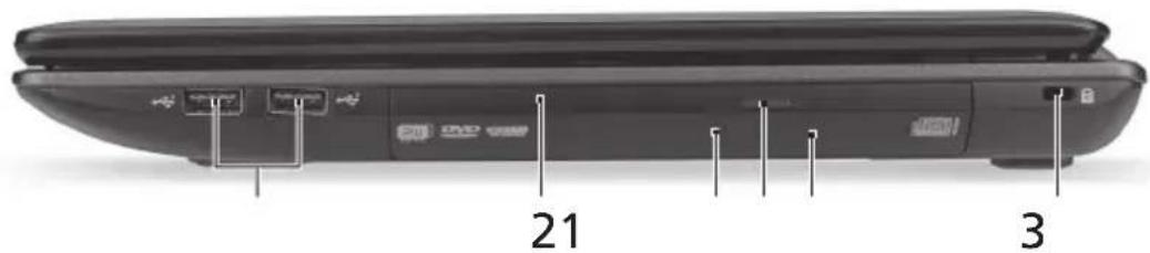 ACER Aspire 1810T - Vaizdas iš dešinës - 1