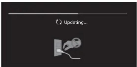 SONY KD49XE8077 - Kun [Uusi TV-järestelmän ohjelmistopäivitys on saatavana...] -viesti näytetaan. - 1