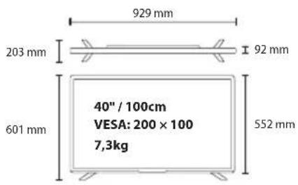 SHARP LC49CFG6001E - Technical specification | Technische Angaben | Spécification technique | Specifiche tecniche | Especificación técnica | Especificação técnica | Dane techniczne | Technische specifi caties - 24