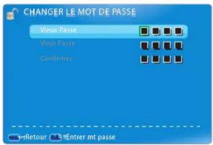 CHANGER LE MOT DE PASSE Vieux Passe Viejo Passe Confirmez