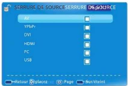 VIEWSONIC CDE6500L - Bloquer la sources d'entrée selectionnée - 2