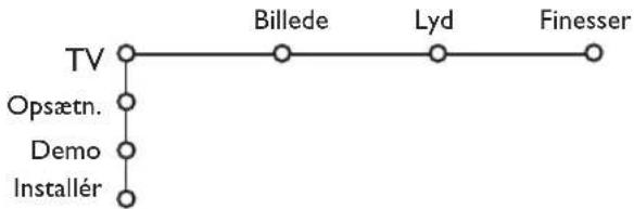 PHILIPS 32PW9521 - Brug af menuerne - 2
