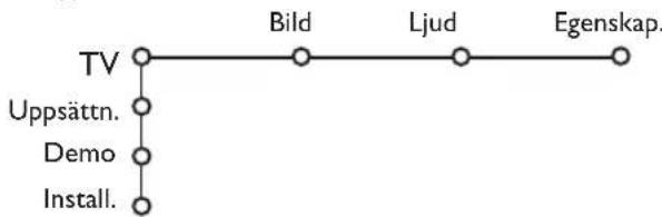 PHILIPS 32PW9521 - Användning av menyerna - 2