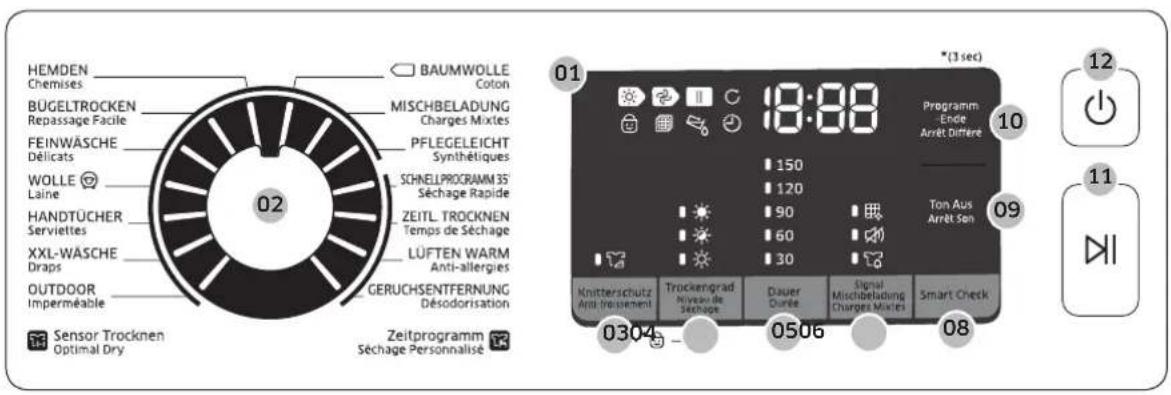 SAMSUNG DV80M50103 - Panneau de commande - 2