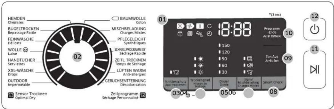 SAMSUNG DV80M50103 - Bedienfeld - 2