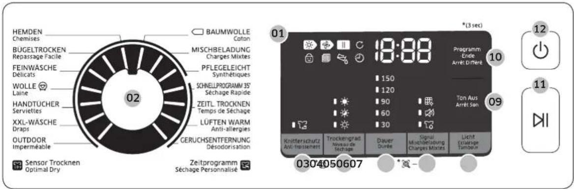 SAMSUNG DV80M50103 - Pannello di controllo - 1
