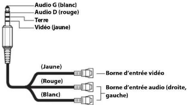 ALPINE X801DU - Cable d'interface AV/RCA (mini-fiche AV à 4 pôles 3-RCA) utilisable - 1