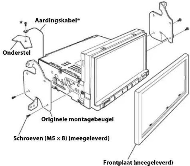 ALPINE X801DU - Installatievoorbeeld met de originele montagebeugel - 1