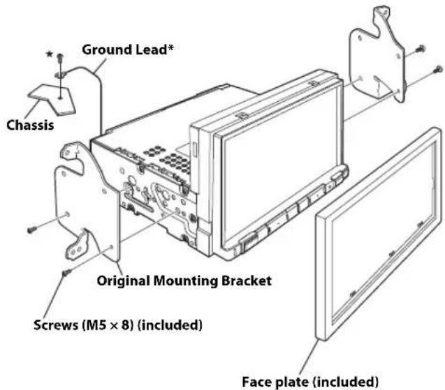 ALPINE X801DU - Installation example using the Original Mounting Bracket - 1