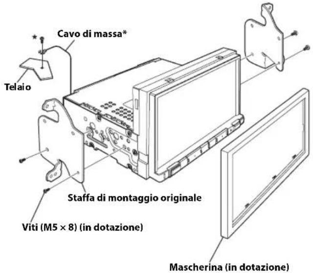 ALPINE X801DU - Esempio di installmente utilizzato la staffa di montaggio originale - 1