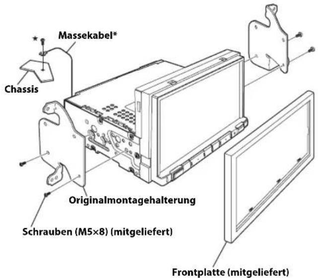 ALPINE X801DU - Installationsbeispiel mit der Originalmontagehalterung - 1