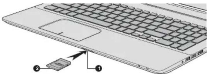 TOSHIBA Satellite C55B - Insertion d'une carte mémoire - 1