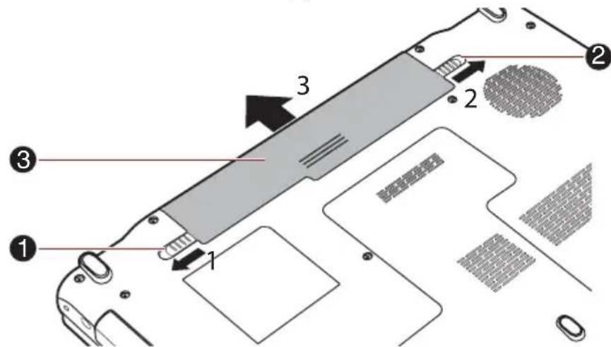 TOSHIBA Satellite C 665D - Retrait de la batterie - 1
