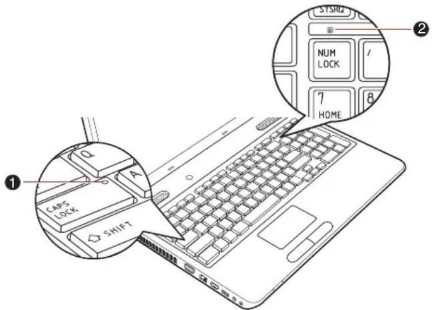TOSHIBA Satellite C 665D - Voyants du clavier - 1