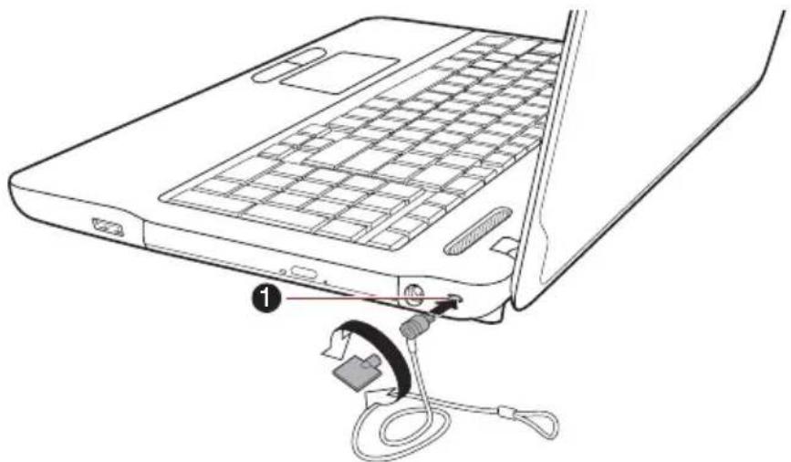 TOSHIBA Satellite C 665D - Connexion du verrou de sécurité - 1