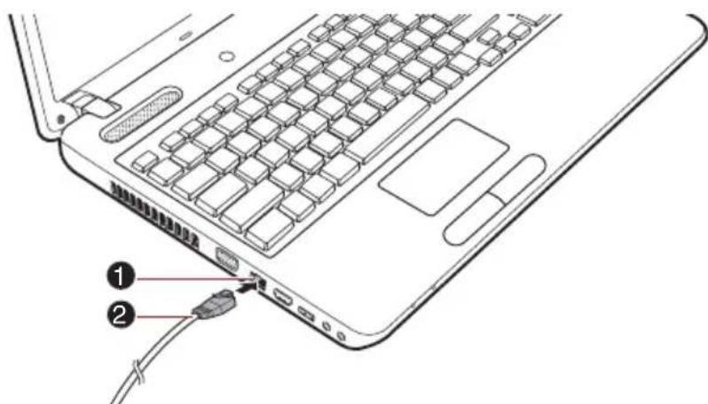 TOSHIBA Satellite C 665D - Branchement du cable réseau - 2