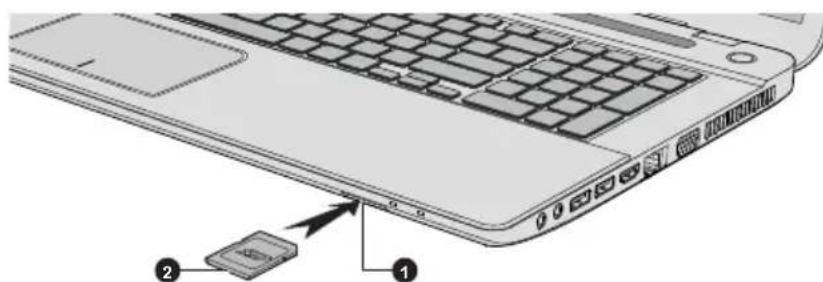TOSHIBA Qosmio X70B - Insertion d'une carte mémoire - 1