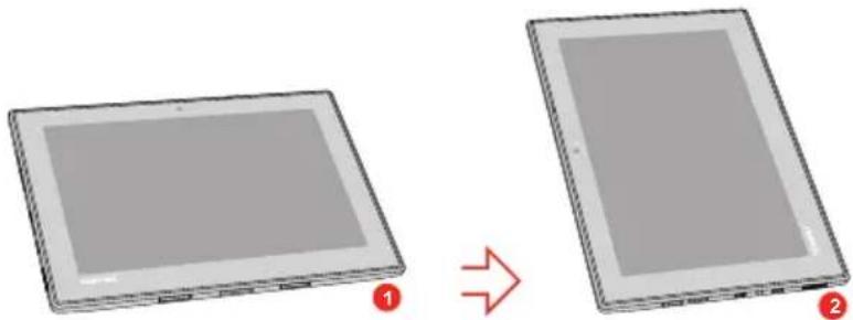 TOSHIBA Satellite Click Mini L9WB - Illustration 4-2 Rotation latérale de l'ordinateur - 1