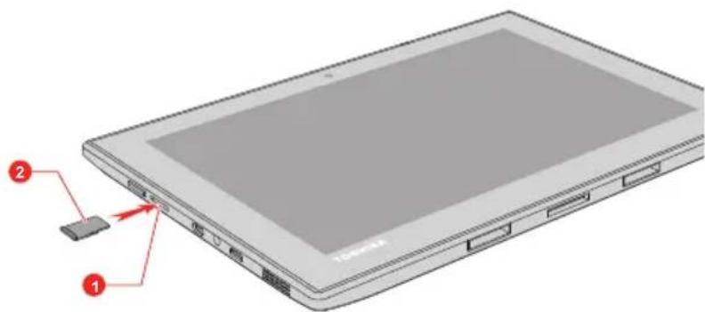 TOSHIBA Satellite Click Mini L9WB - Insertion d'une carte mémoire - 2