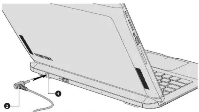 TOSHIBA Satellite Click 2 - Branchez le cordon d'alimentation sur l'adaptateur. - 3