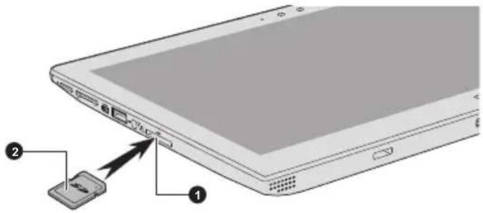 TOSHIBA Satellite Click 2 - Insertion d'une carte mémoire - 1