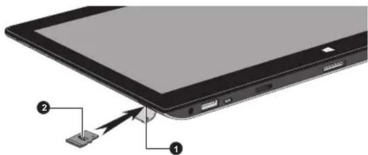 TOSHIBA Satellite Click 2 Pro - Insertion d'une carte mémoire - 2