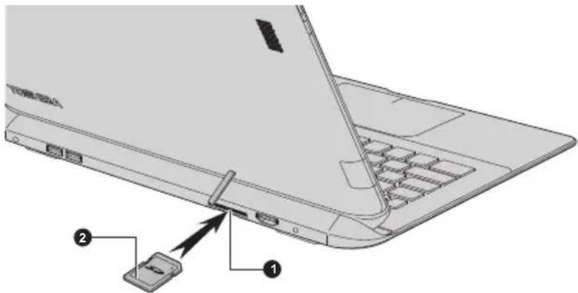 TOSHIBA Satellite Click 2 Pro - Insertion d'une carte mémoire - 1