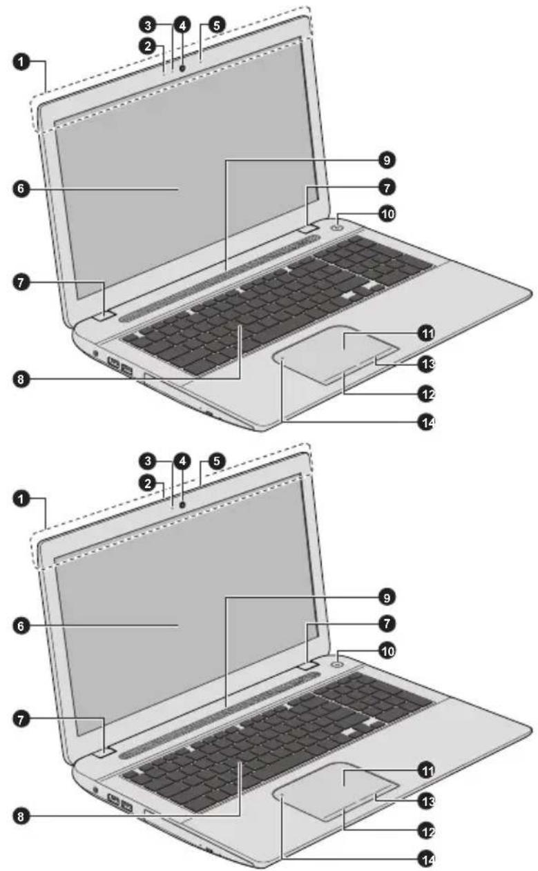 TOSHIBA Satellite C70tA - Vue avant (écran ouvert) - 1
