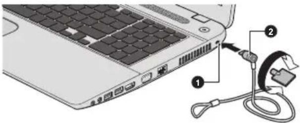 TOSHIBA Satellite C70DtA - Connexion du verrou de sécurité - 1